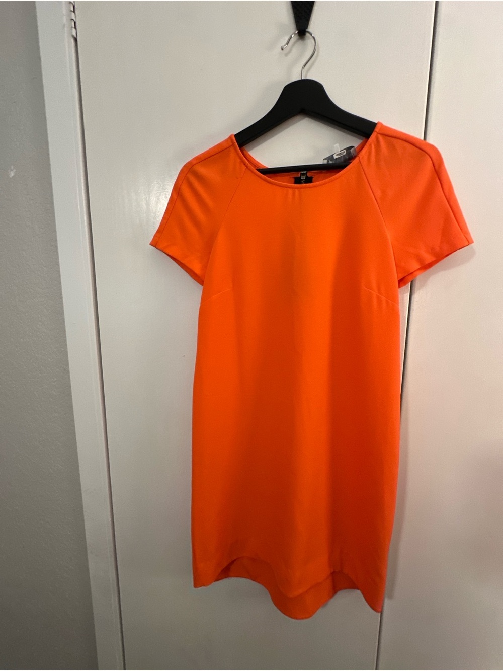 Wayf Orange Short Sleeve Shift Tunic Dress